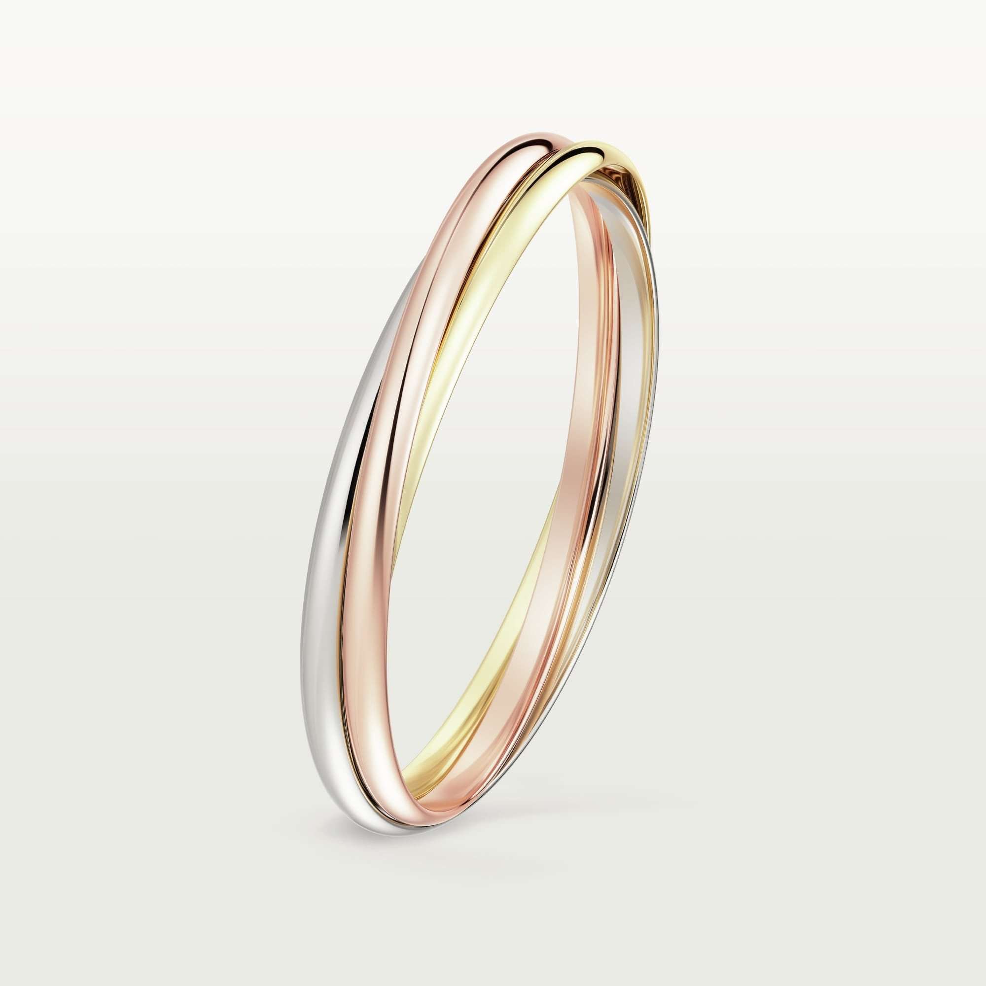 Tri color gold bangle bracelet minimal design new